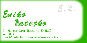 eniko matejko business card